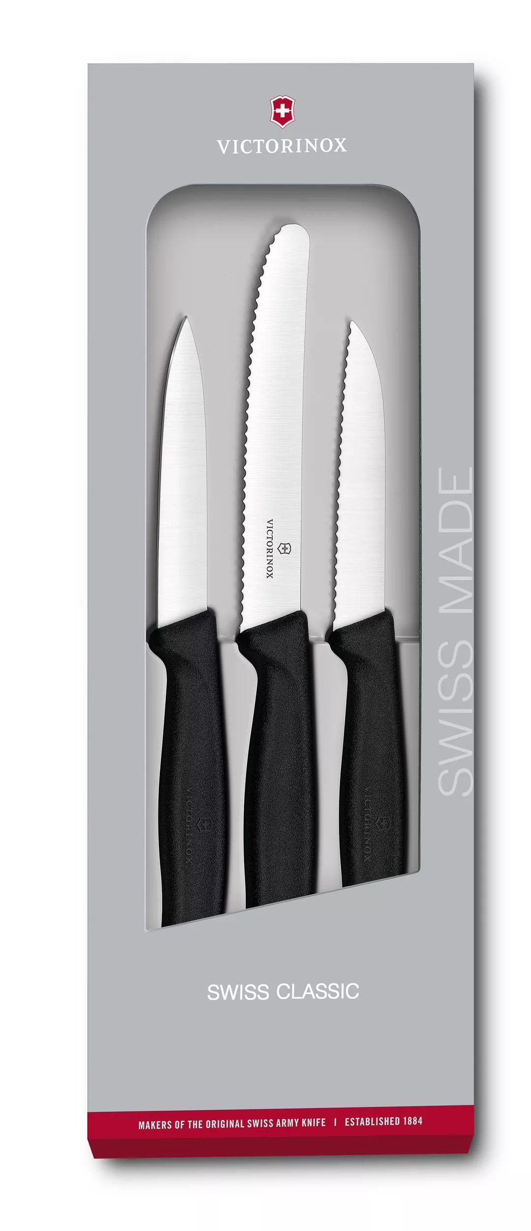 Swiss Classic Gemüsemesser-Set, 3-teilig-schwarz