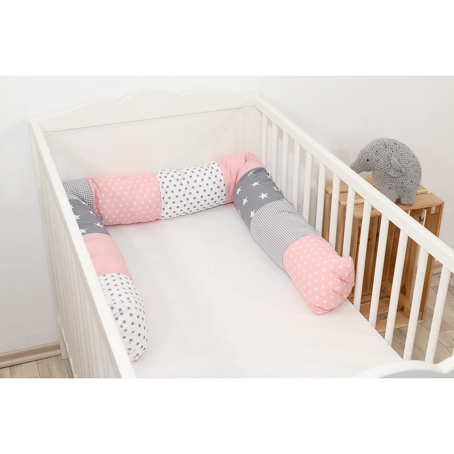 Ullenboom Baby-Bettschlange Rosa Grau 200 cm