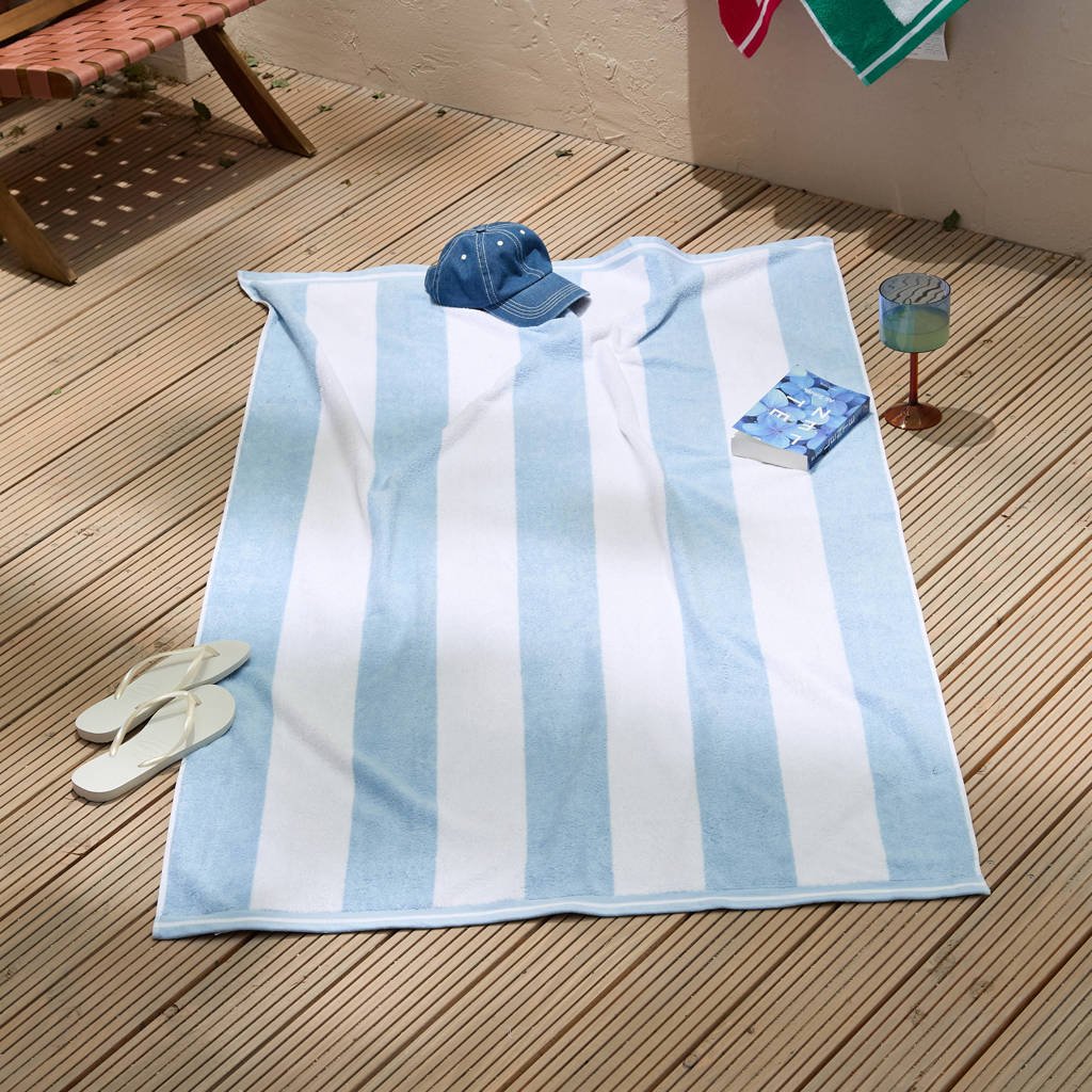 strandlaken Stripe (lichtblauw) (180x100 cm)