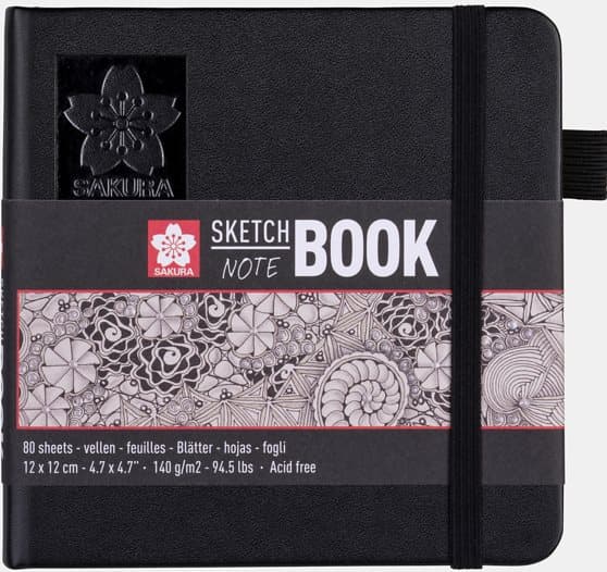 Sakura sketch/note book 12x12cm, 80 sider, creme hvite papir