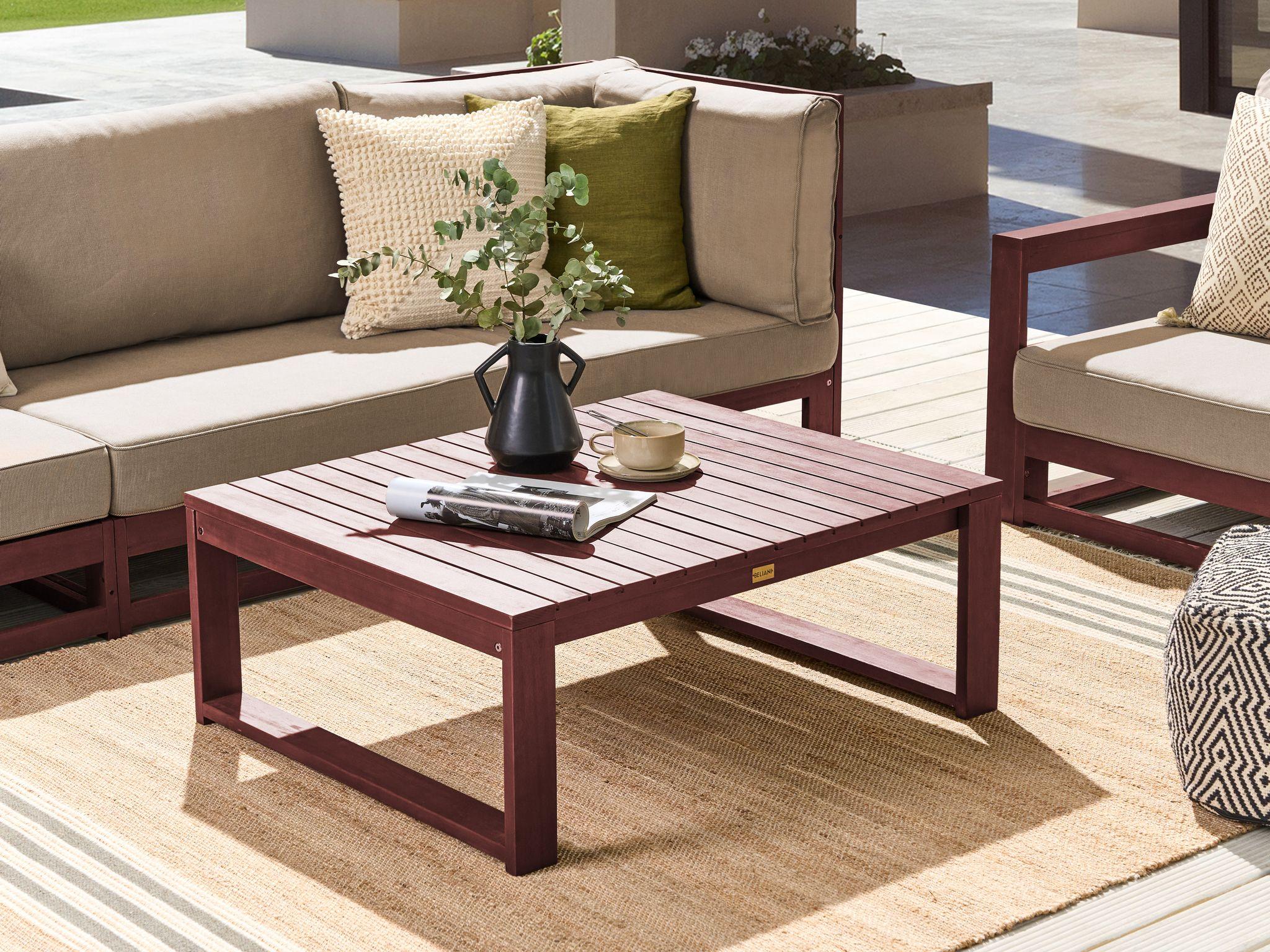 Tuin salontafel TIMOR 90 cm 75 cm Acaciahout Donkerrood