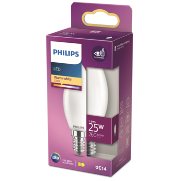 Philips LED kaars E14 1,9W mat niet dimbaar