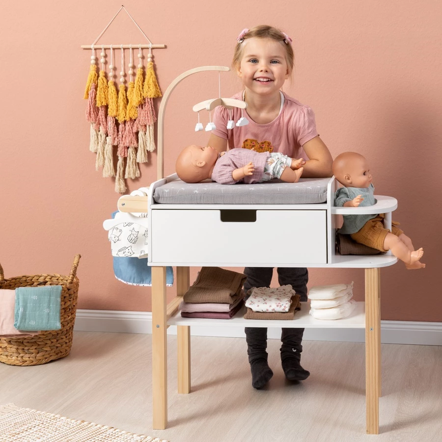 MUSTERKIND® Puppen-Wickelkommode Viola, naturweiß
