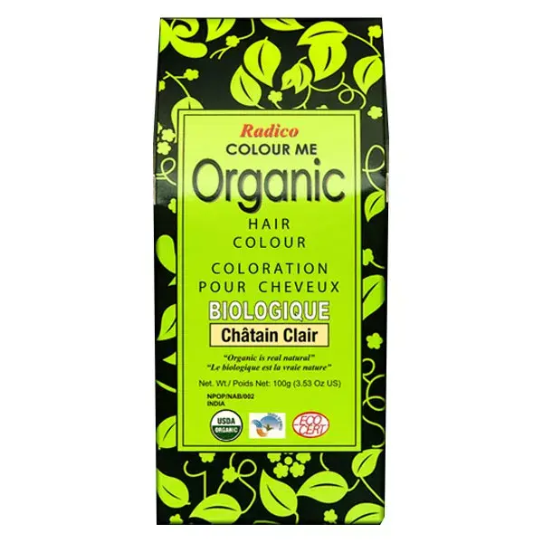 Radico Tinta de Cabelo Orgânica à Base de Plantas Castanho Claro 100g