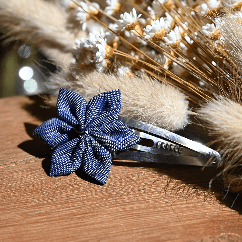 Barrette Clic-Clac Fleur Étoile Jean Fin