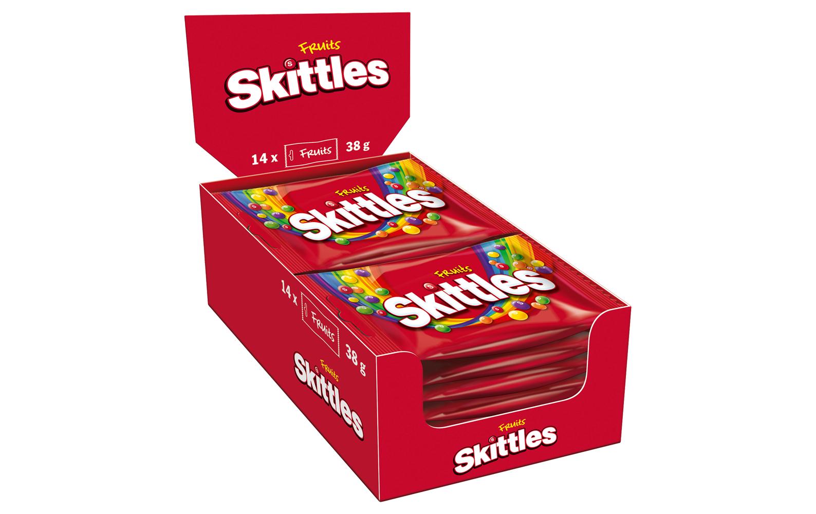 Kaubonbon Skittles Fruits 14 x 38 gFruchtige Kaudragees in knackiger Zuckerhülle