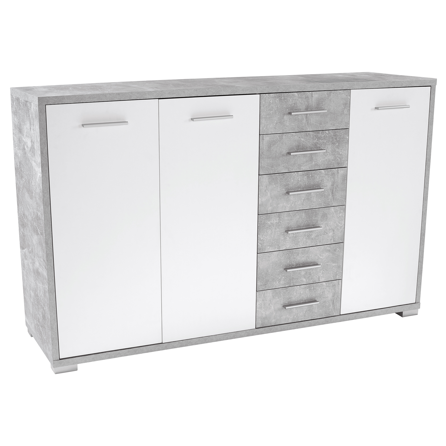 Kommode - Betonoptik-perlweiß - 190 cm