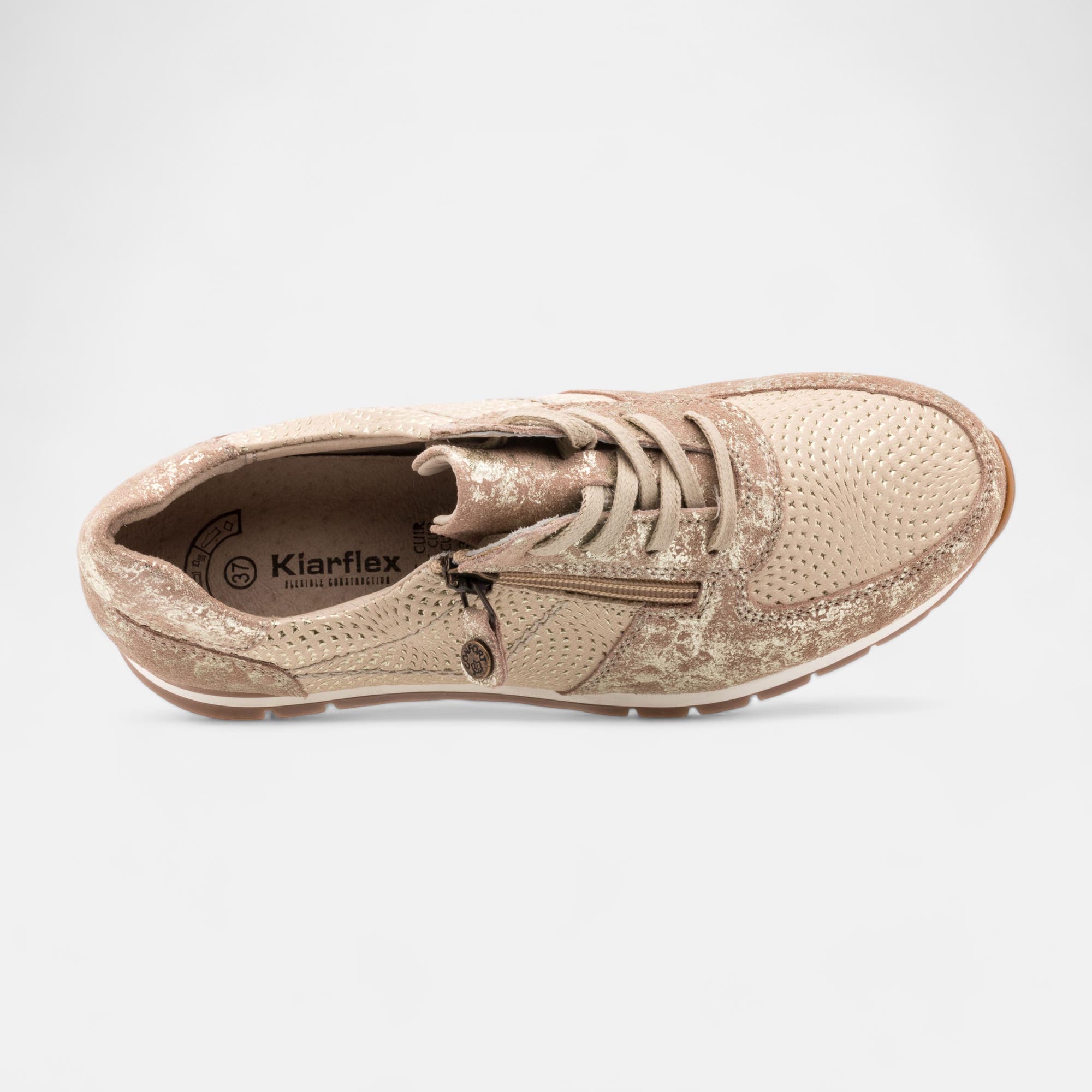 Derbies pieds sensibles Femme en cuir or