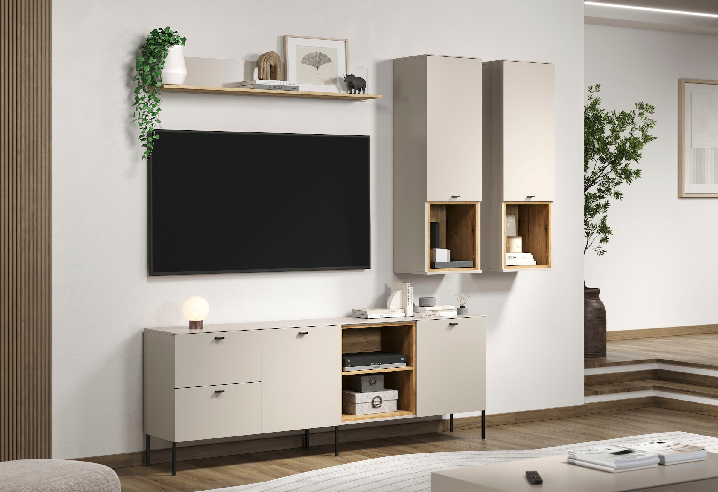 PLACES OF STYLE Hängevitrine »San Pedro« 1 Stk. tlg. Hängeschrank, 1 Tür, 1 Fach & Soft-Close - (B/T/H) 40/37/130 cm