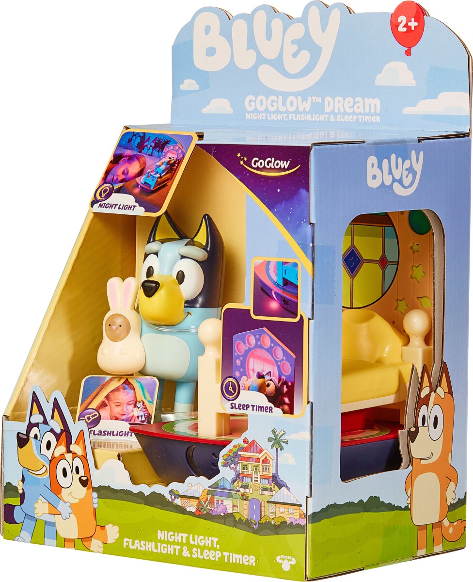 Goglow - Bluey 2-I-1 Natlampe Og Lommelygte - 14 CM