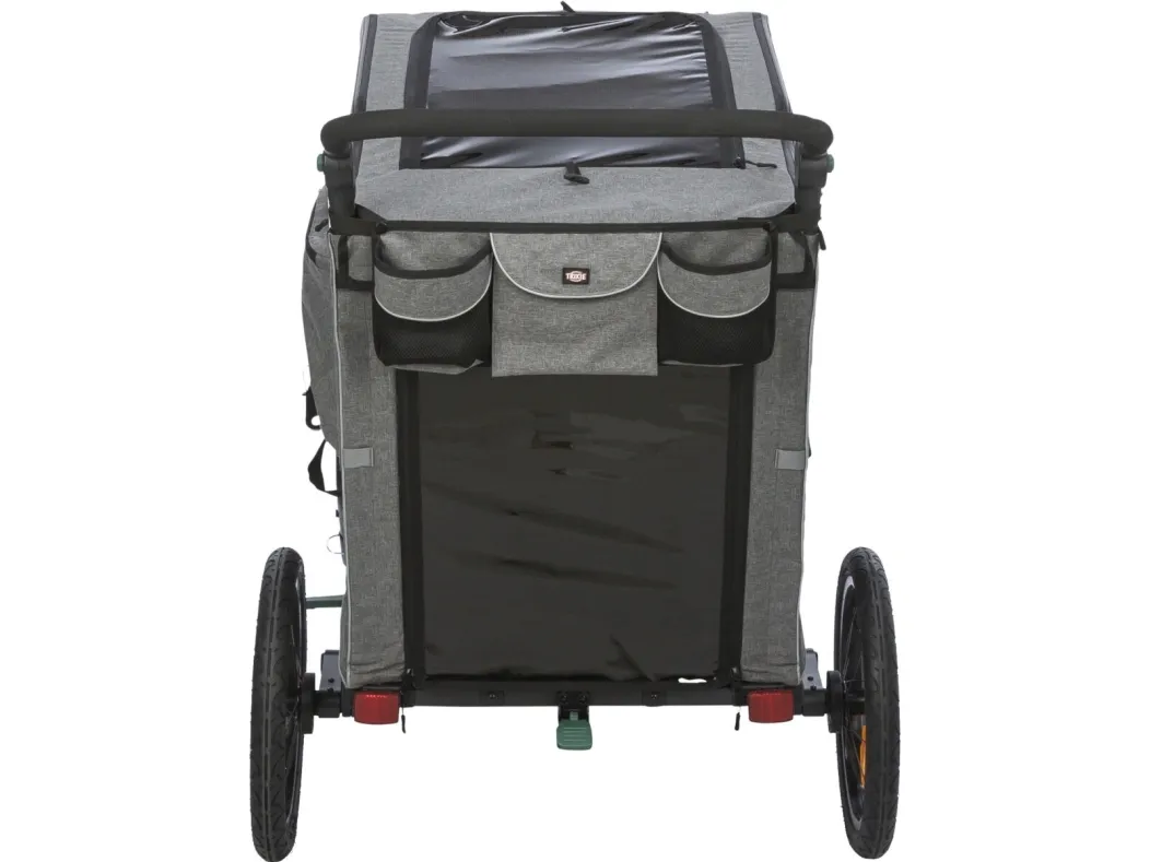 Trixie Bicycle trailer, M: 71 × 95 × 85/138 cm, grey/sage
