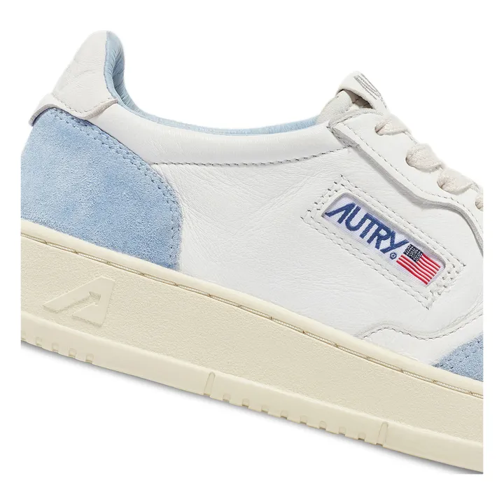 Autry Baskets Medalist Low Cuir de Chèvre/Suede | Bleu ciel