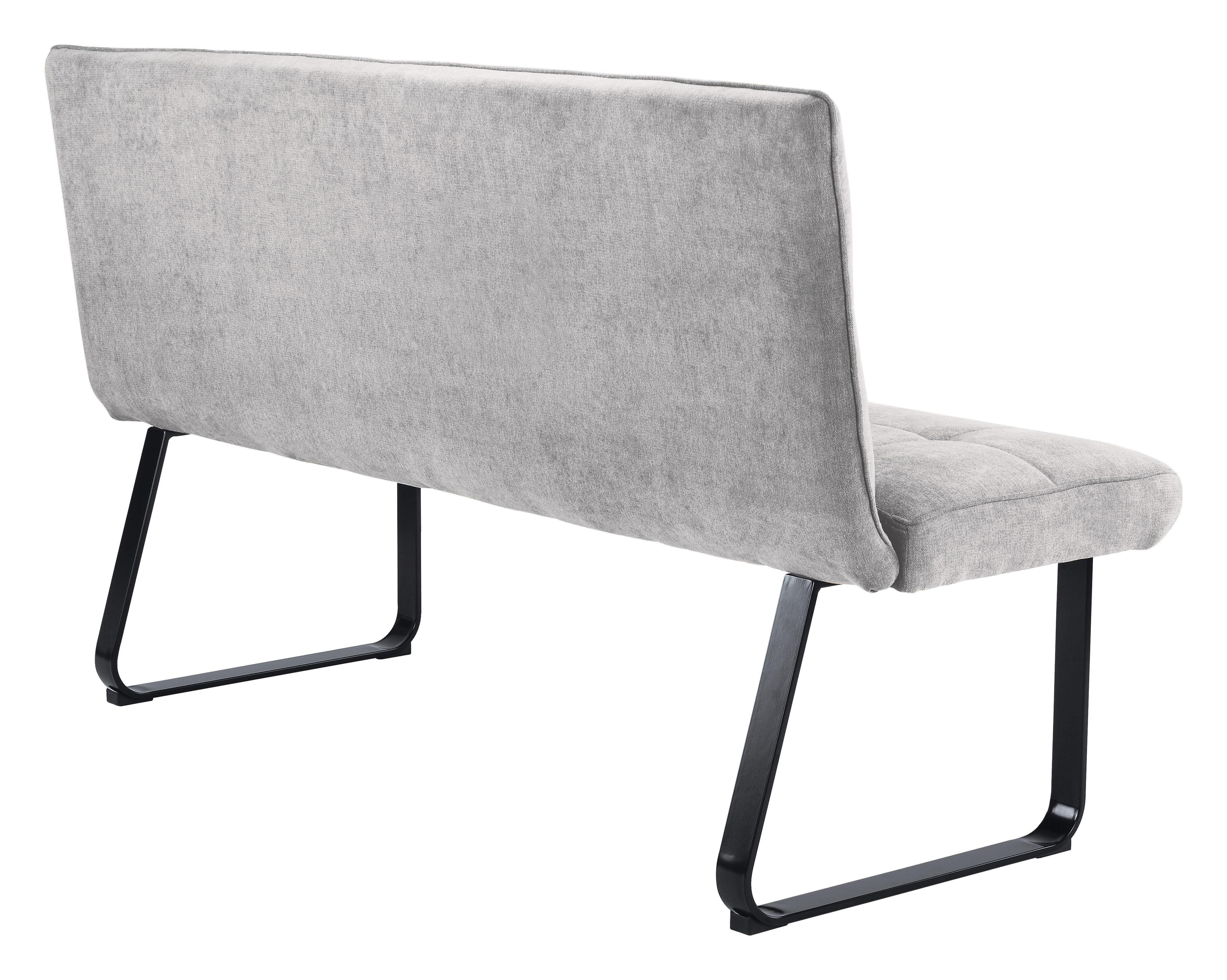 byLIVING Bank TALEA, Breite 160 cm, Bezug hellgrau, Gestell Metall schwarz
