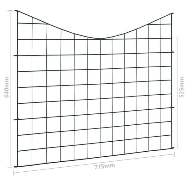 vidaXL Gjerdesett buet lavere 77,5x64 cm grønn