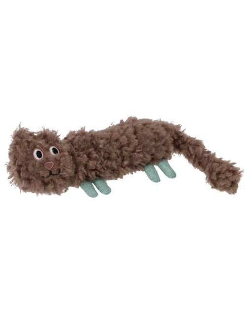 Adori Speelgoed Fluff Kat - Kattenspeelgoed - 33.5x11x4 cm Bruin