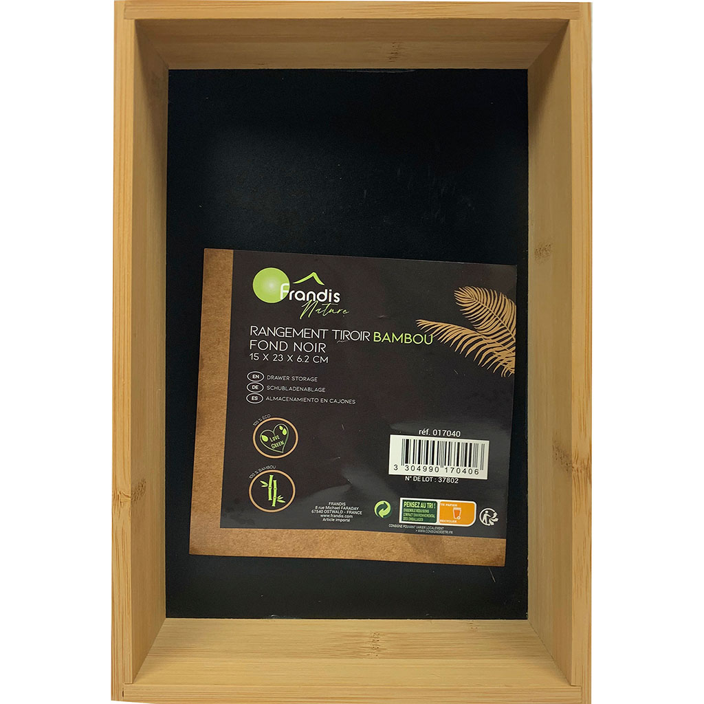 Rangement tiroir bambou 15x23cm