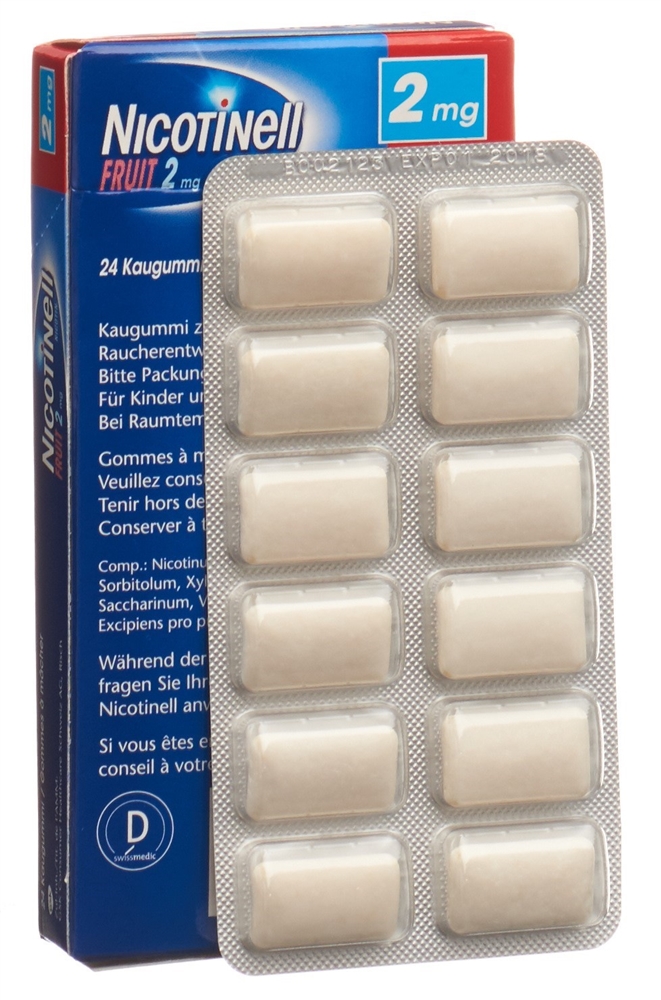 NICOTINELL Gum Kaupast 2 mg fruit Blist 24 Stk
