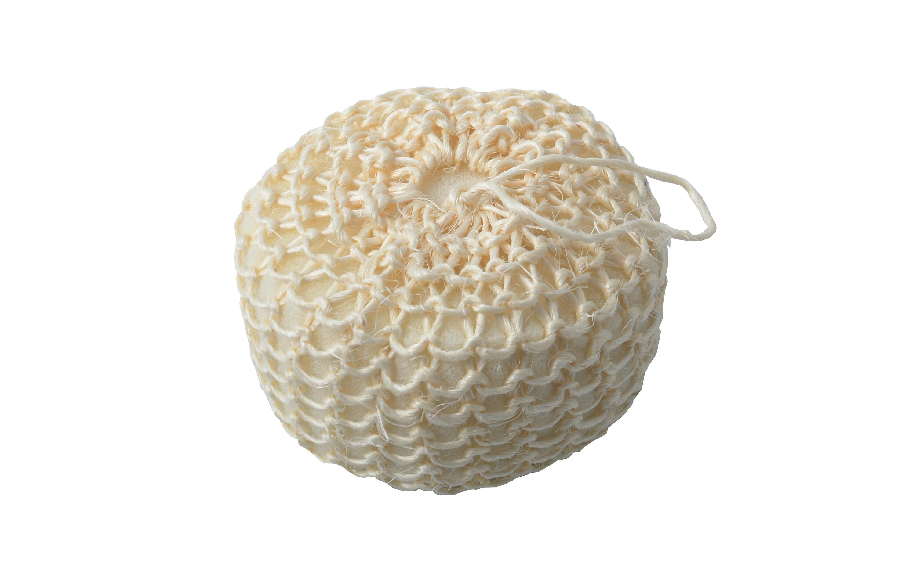 Badeschwamm aus Sisal 5 x 10 cm, WeissDuschschwamm