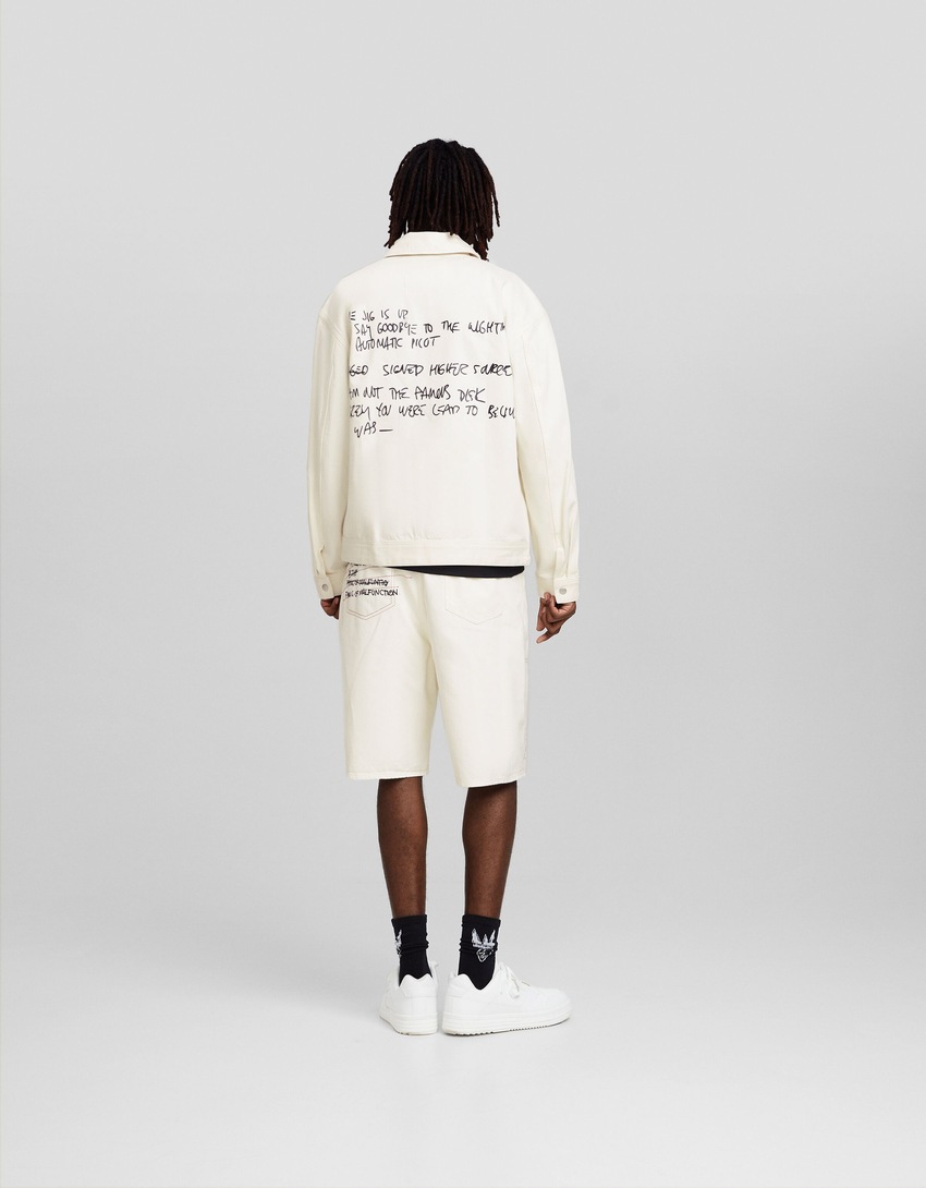 Jaqueta de algodão com estampa Jean-Michel Basquiat