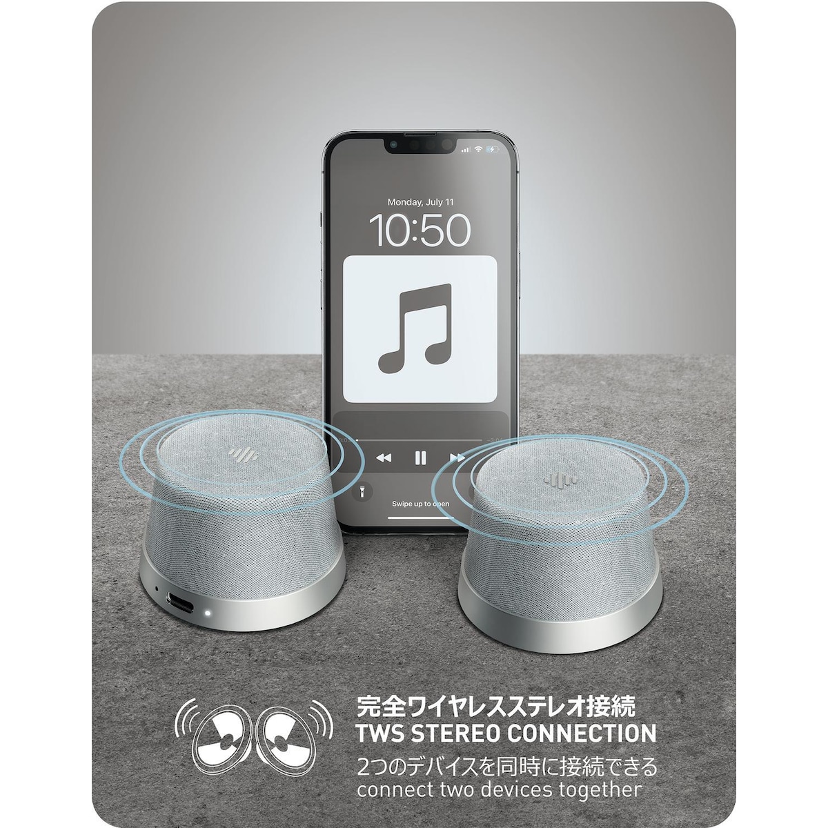 NÖRDIC Bluetooth 5.3 høyttaler med magnet 3W IPX6 sølv
