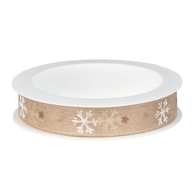 Geschenkband - Eiskristall - beige - ca. 300 x 1,5 cm