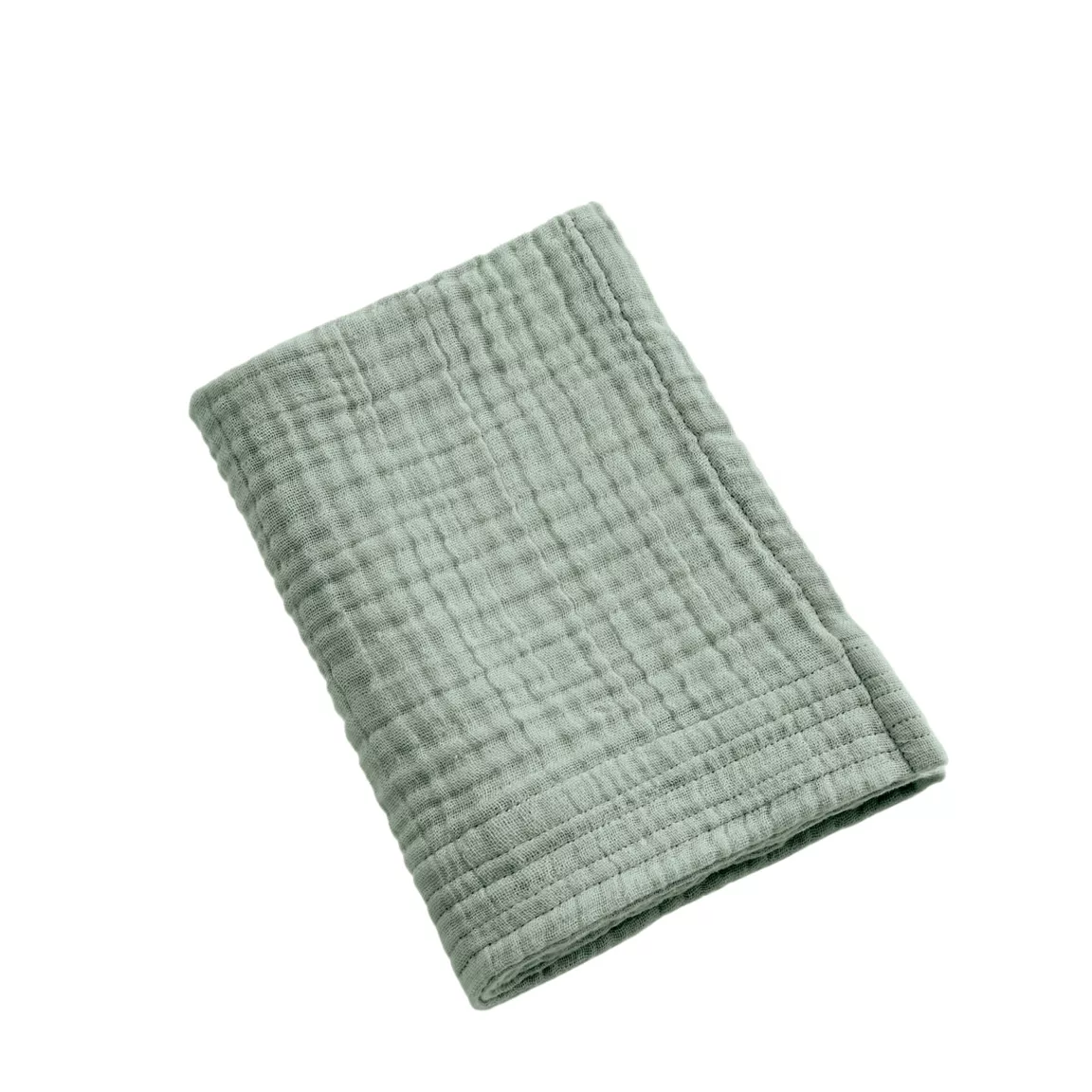 Serviette de bain gaze de coton (30 x 50 cm) Gaïa Vert eucalyptus