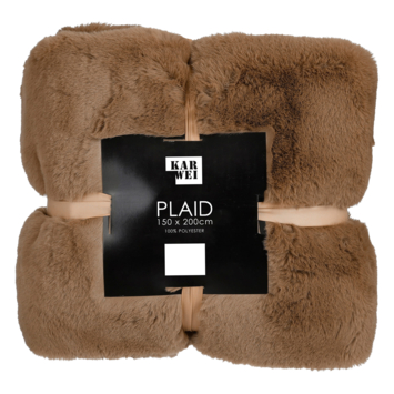 Faux fur plaid bruin 200 x 150 cm