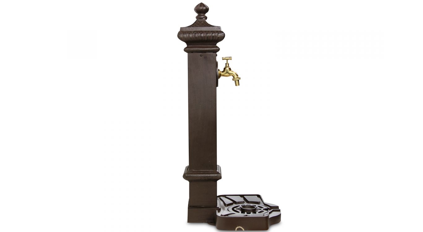 Fontaine de jardin aluminium-métal marron 29x33x76cm