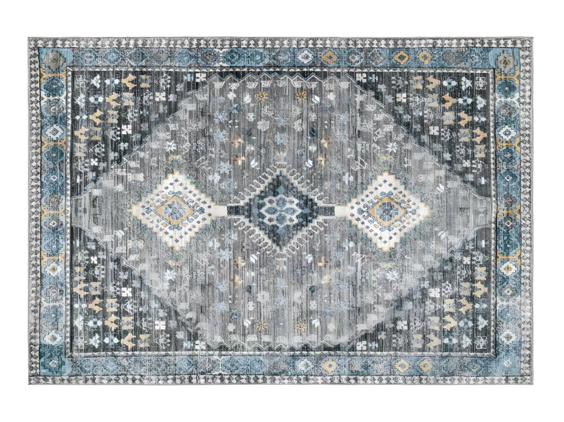 Tapis oriental vintage - 160 x 230 cm - gris - CLOSSY