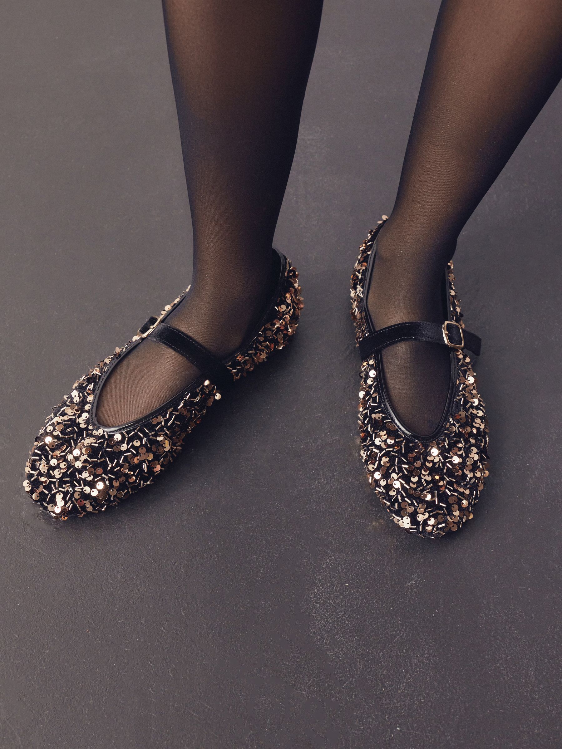 Brons - Forever Comfort® Embellished Sequin Mary Jane Shoes