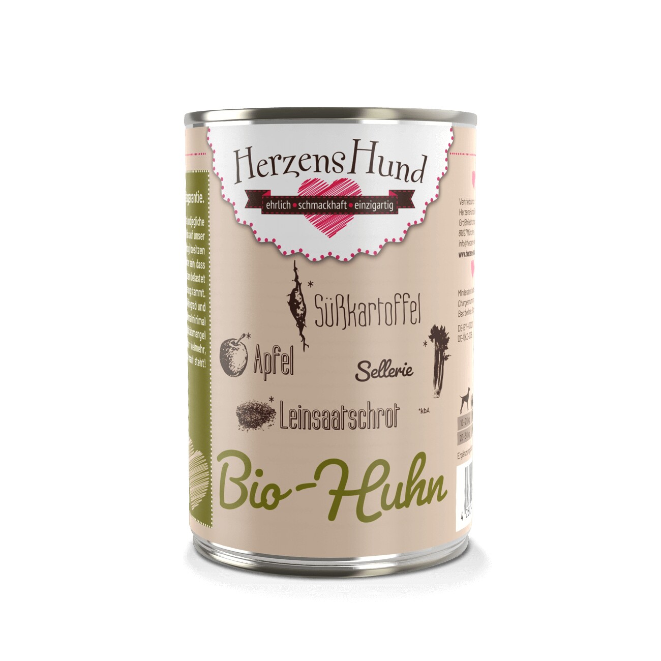 HerzensHund Adult 12x400g Bio Huhn