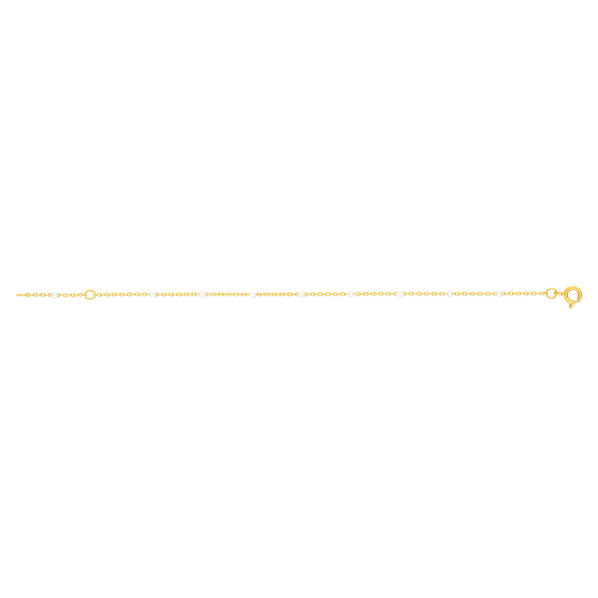 Bracelet plaqué or résine blanche 18 cm