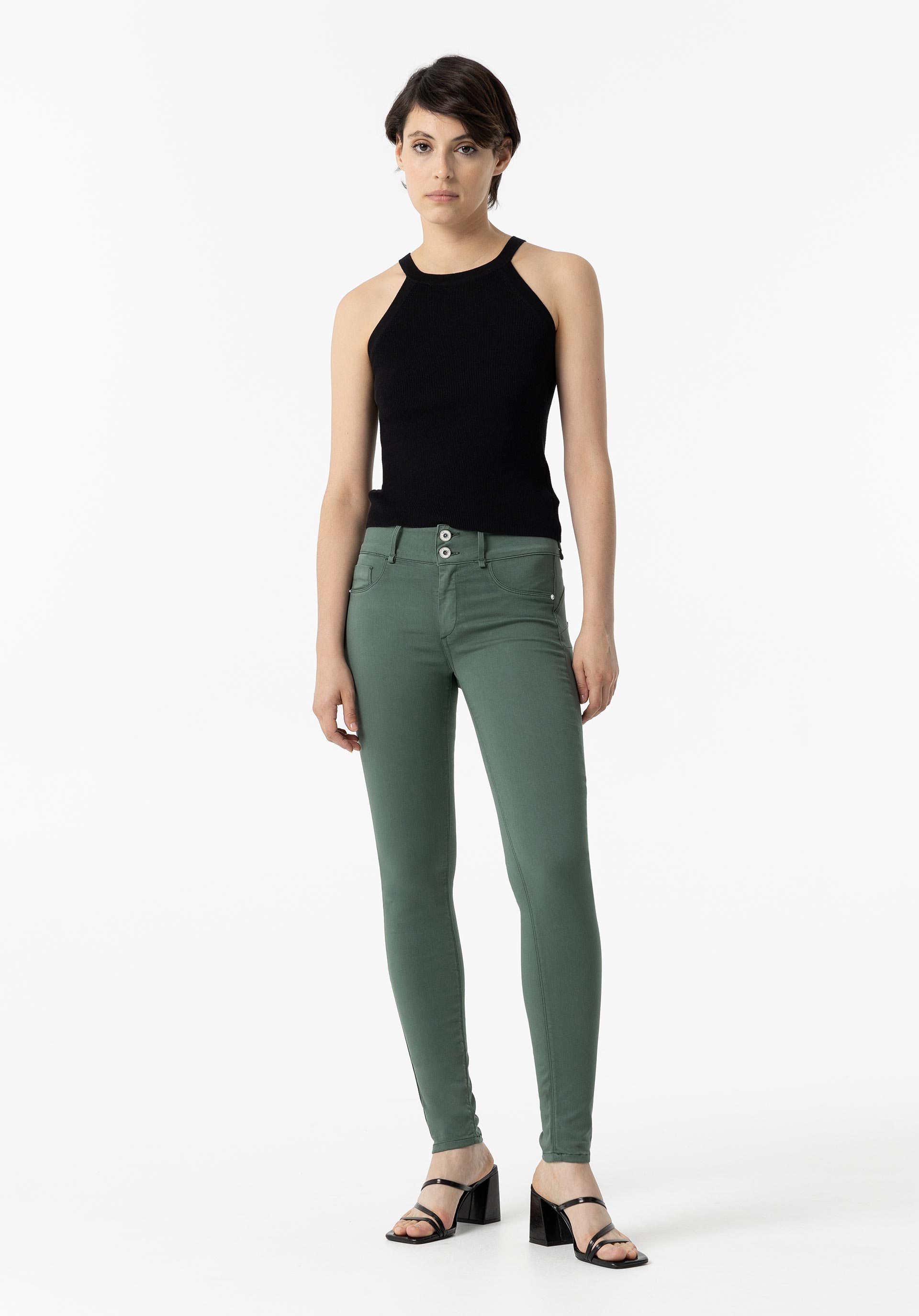 Jeans One Size Double-up Skinny Cintura Alta