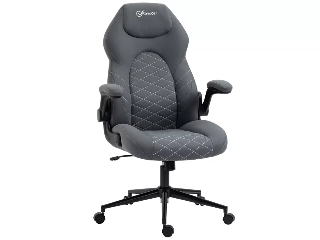 Fauteuil de bureau chaise de bureau ergonomique hauteur réglable pivotant 360° accoudoirs relevables tissu anthracite
