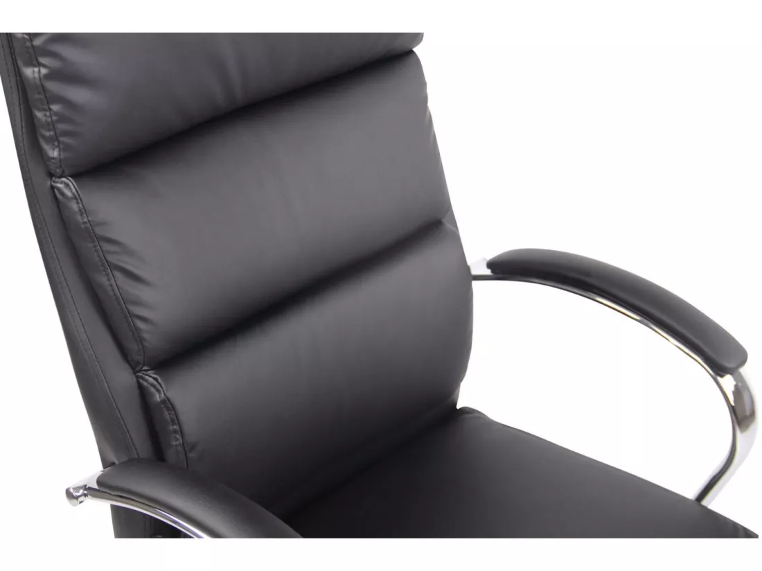 Chaise de bureau - Similicuir & Métal chromé - Noir - Bradford