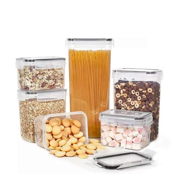 Oppbevaringsbeholdere for organisert pantry - 24-pakning med lufttette lokk og etiketter