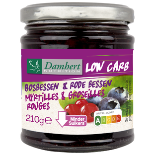 Damhert Low Carb Confituur bosbessen & rode bessen 210GR