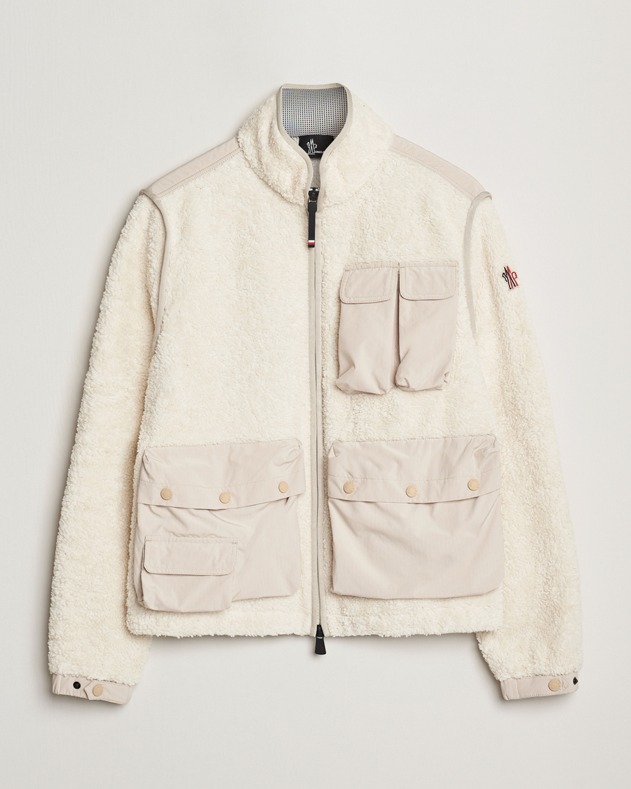 Moncler Grenoble Zip Up Cardigan Off White
