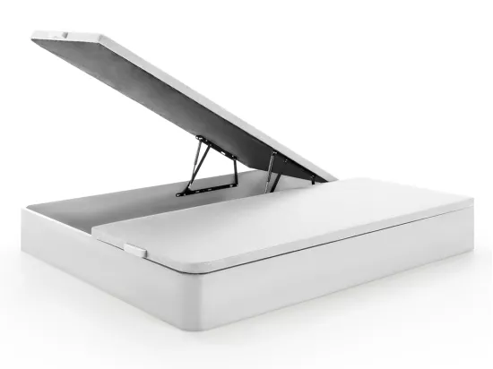 Ensemble 180 x 200 cm sommier coffre blanc + matelas hybride ressorts ensachés accueil mémoire de forme ép.27cm - ATLANTIDE de YSMÉE