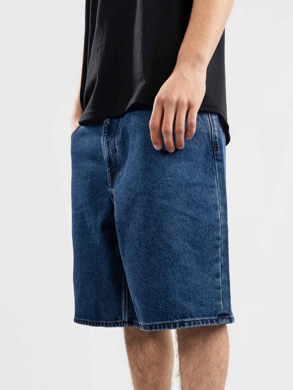 Volcom Billow Denim Shorts oliver mid blue
