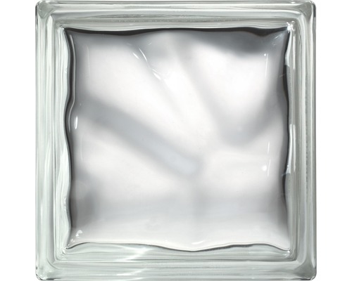 Glazen blok wolk half blok wit 19 x 9 x 8 cm