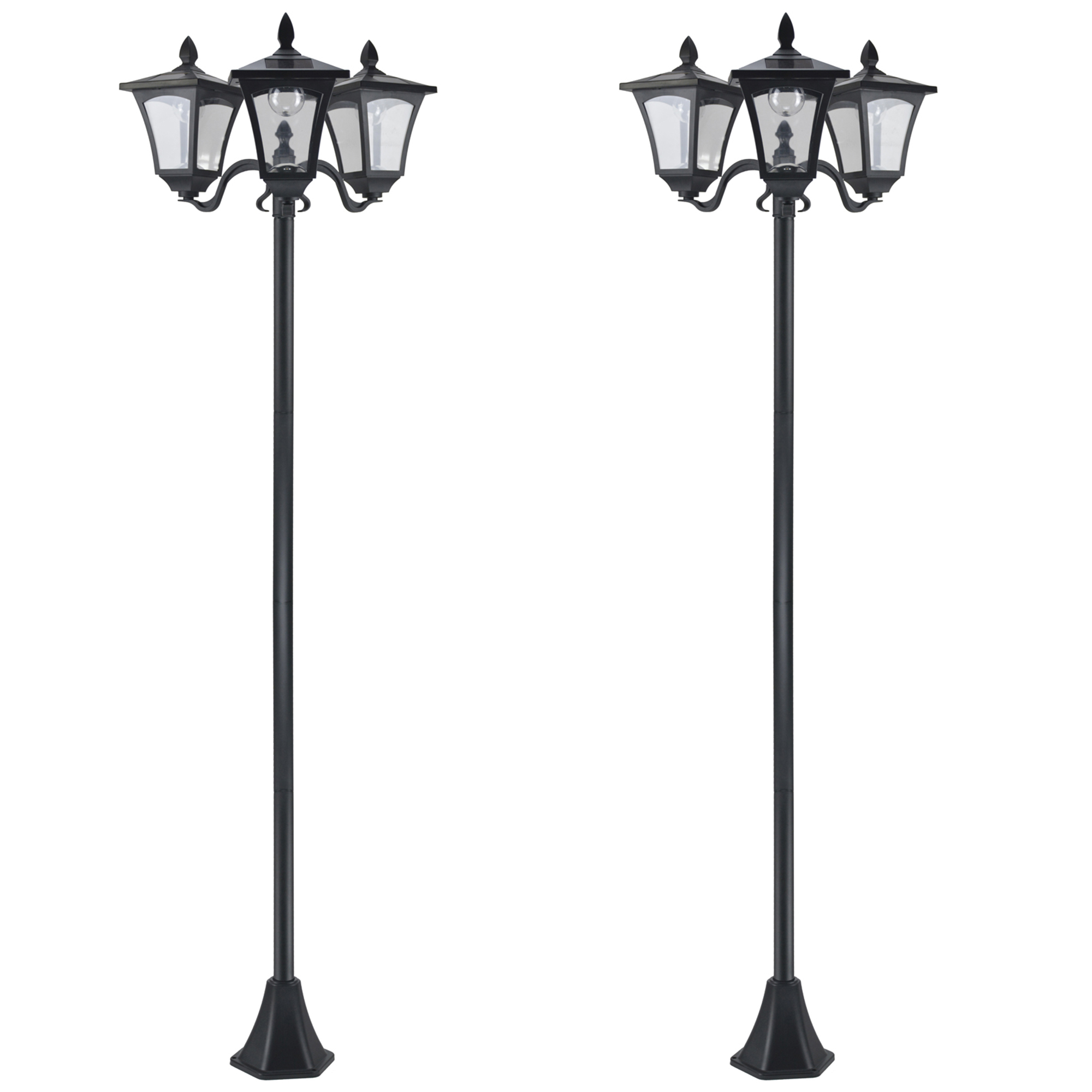 Postes de iluminação solar Outsunny pretos
