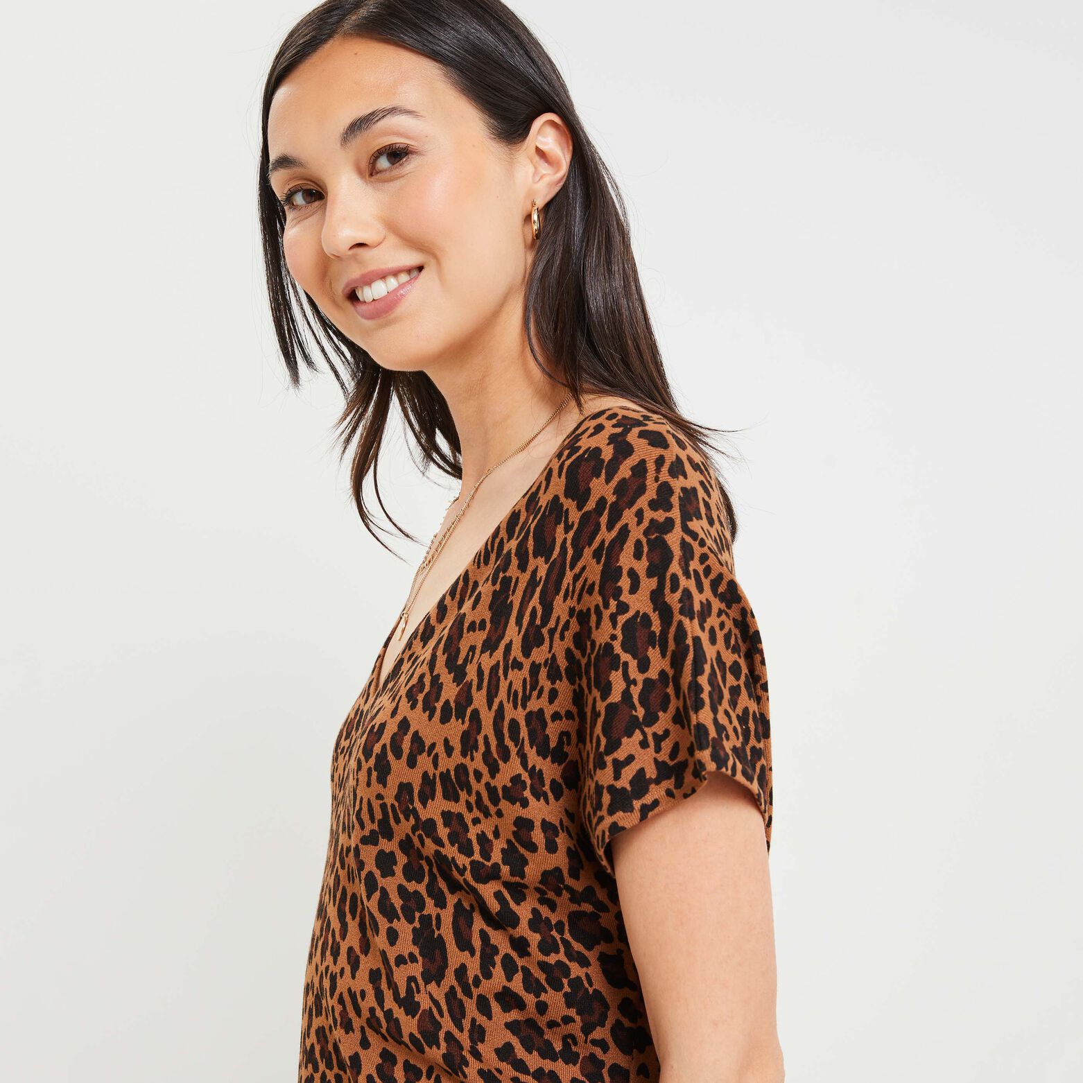 Pull manches courtes imprimé