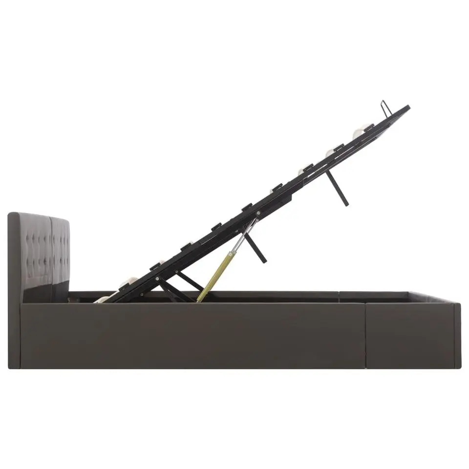vidaXL - Bed met opbergruimte - Hydraulisch - Grijs - kunstleer - 180x200 cm