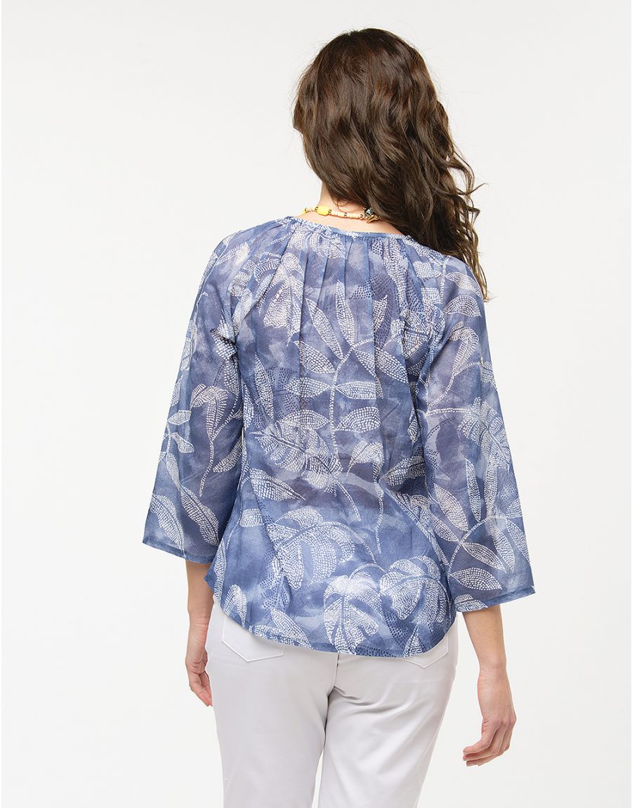 Blouse coton bleu