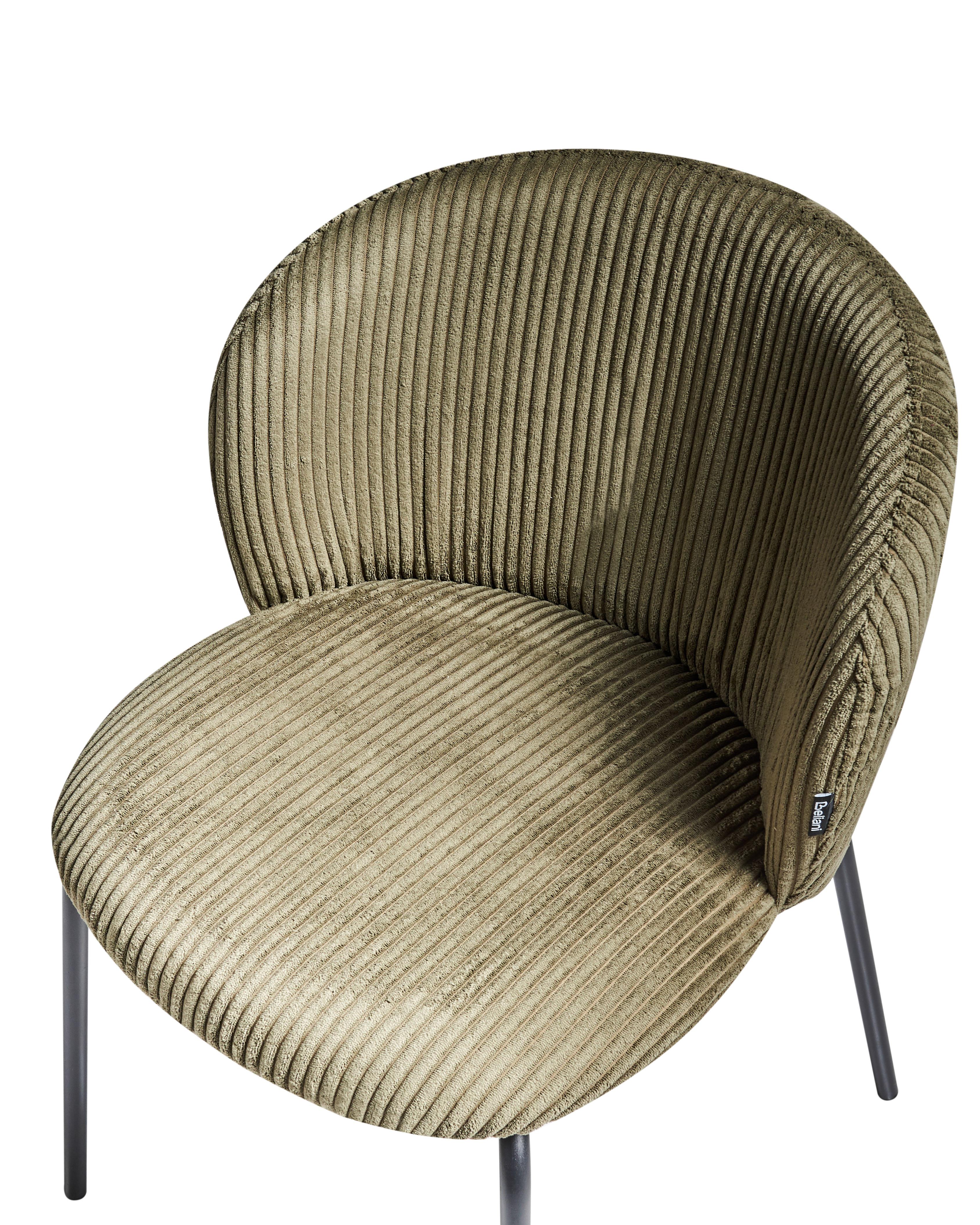 Set van 2 eetkamerstoelen MILES Corduroy Olijfgroen