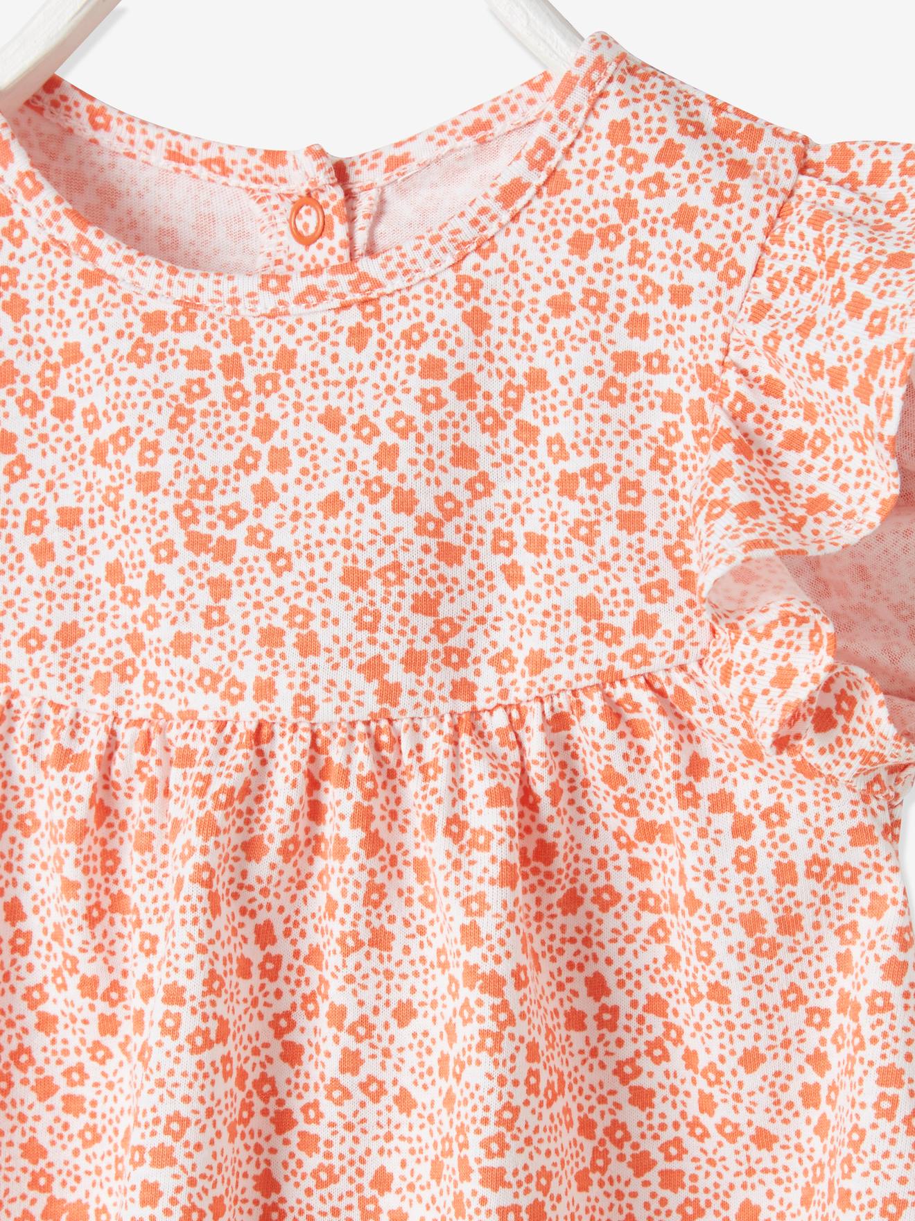 Camiseta infantil azul-escura com estampa floral