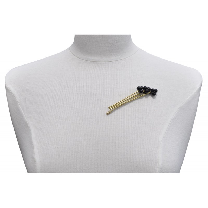 Broche Laiton Bouquet de Perles de Verre