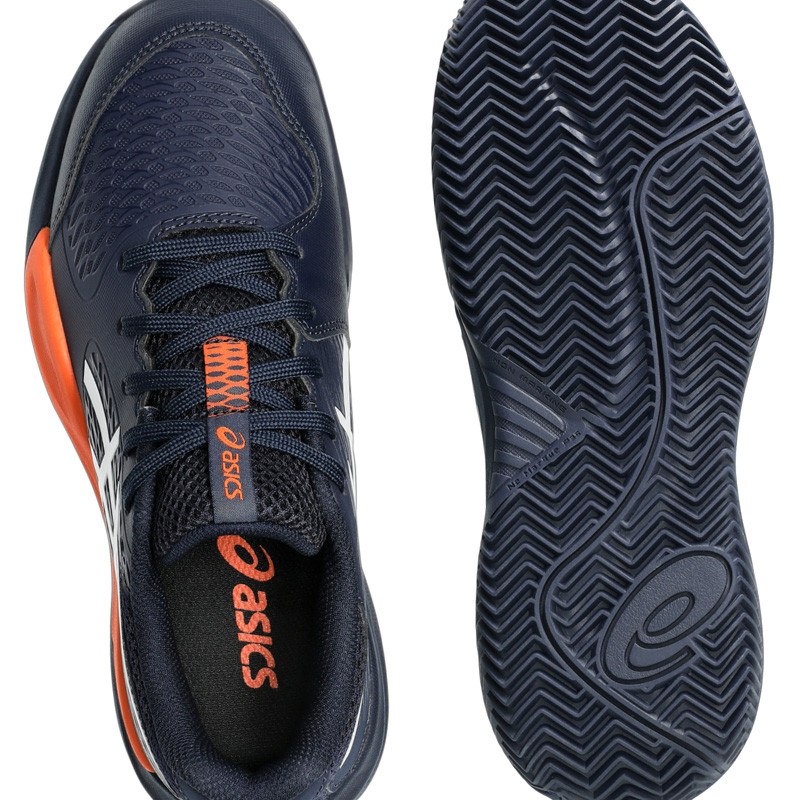 Asics Gel Resolution X Clay junior bleu marine et orange