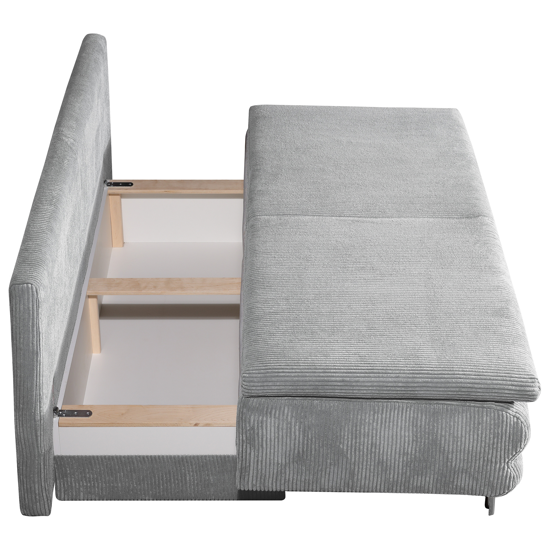 Schlafsofa - grau - mit Staukasten - 194 cm breit